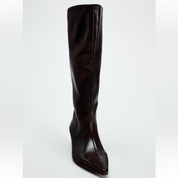ZARA KITTEN HEEL KNEE HIGH BOOTS - Picture 4 of 4